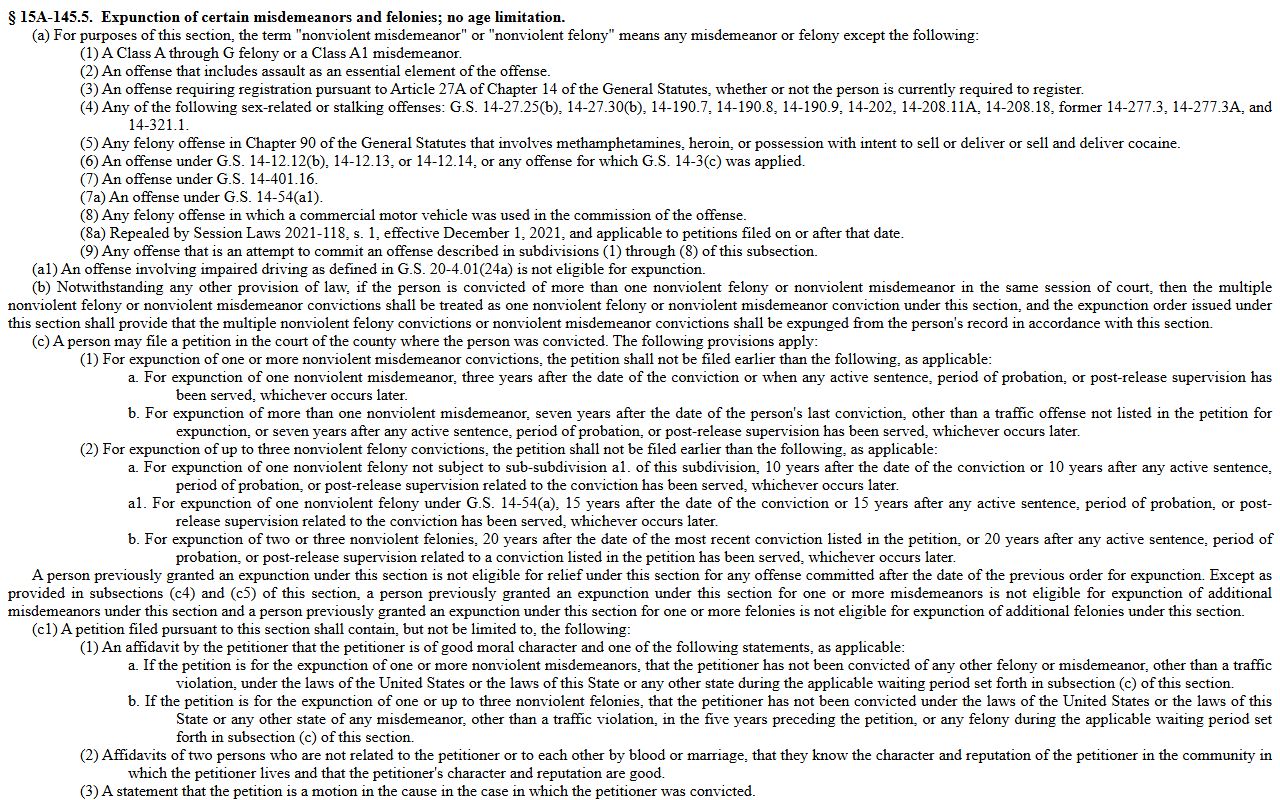 Greene County criminal court records expunction statute