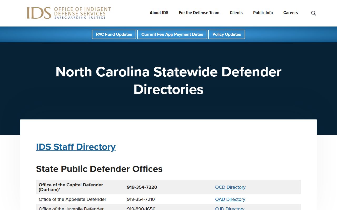 Greene County criminal court records North Carolina indigent defense directory