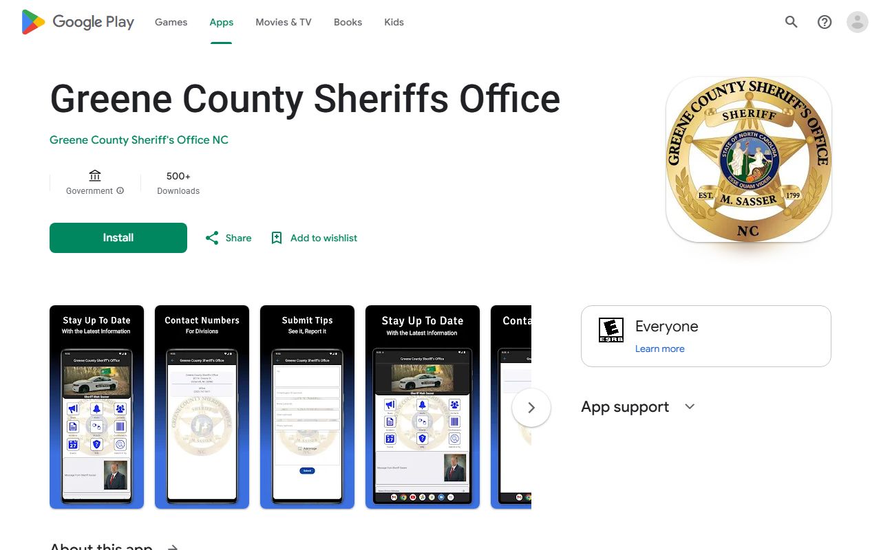 Greene County inmate records sheriff app Google Play listing